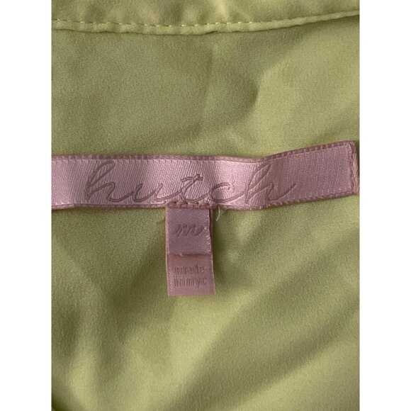 Hutch Lime Green Button-Front Blouse With Long Sleeves & Collared Neckline - Picture 3 of 4